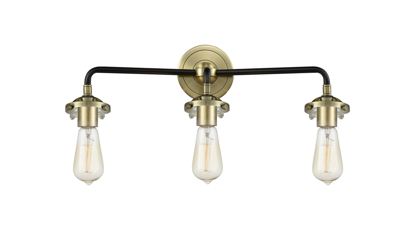 Nouveau Bath Vanity Light Cast Brass Glass