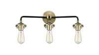 Nouveau Bath Vanity Light Cast Brass Glass