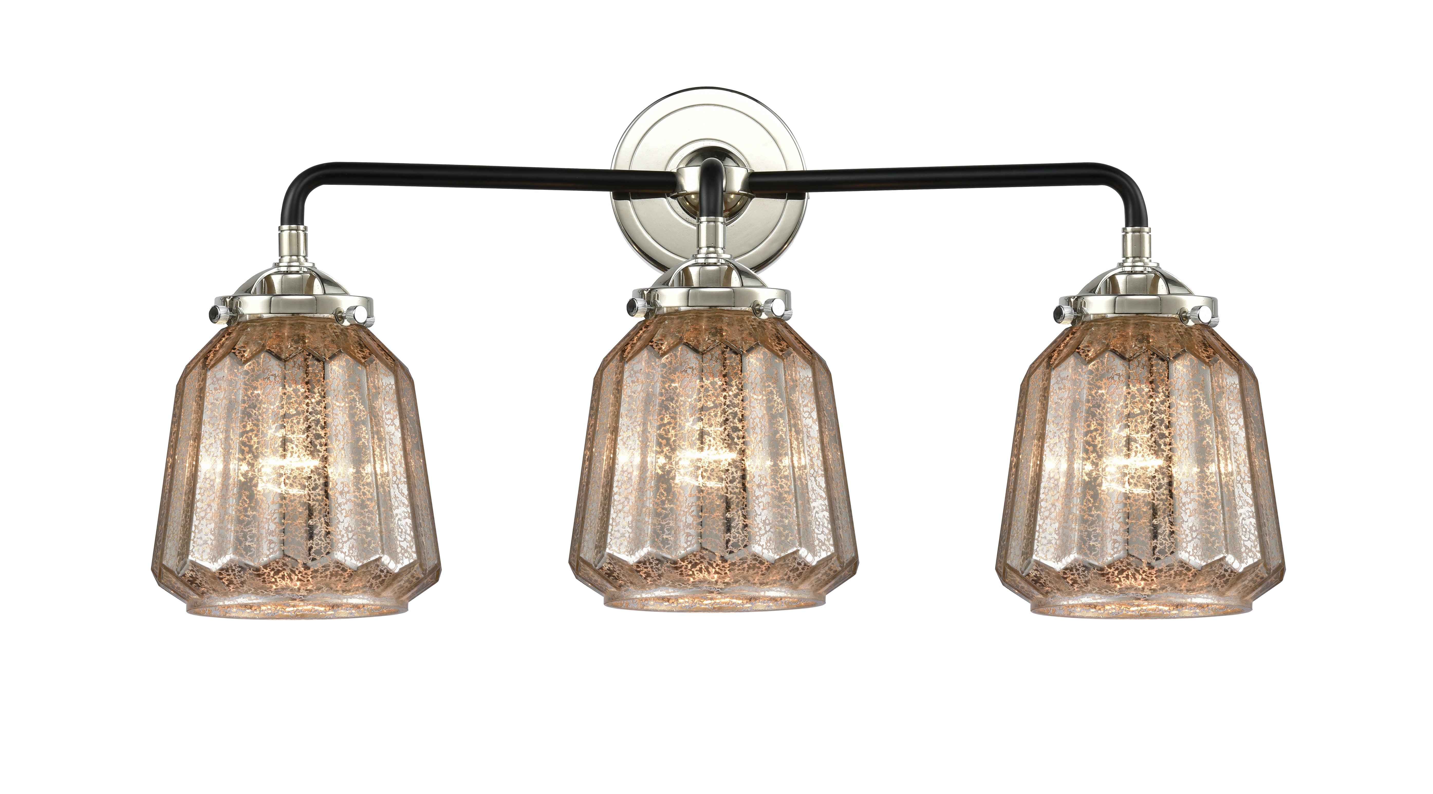 Nouveau Bath Vanity Light Cast Brass Glass