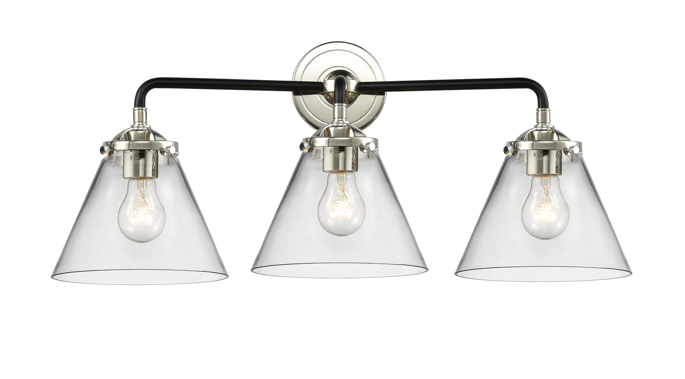 Nouveau Bath Vanity Light Cast Brass Glass