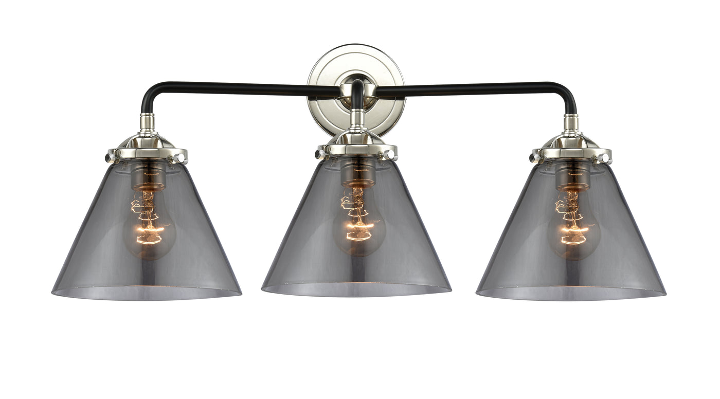 Nouveau Bath Vanity Light Cast Brass Glass