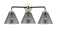 Nouveau Bath Vanity Light Cast Brass Glass