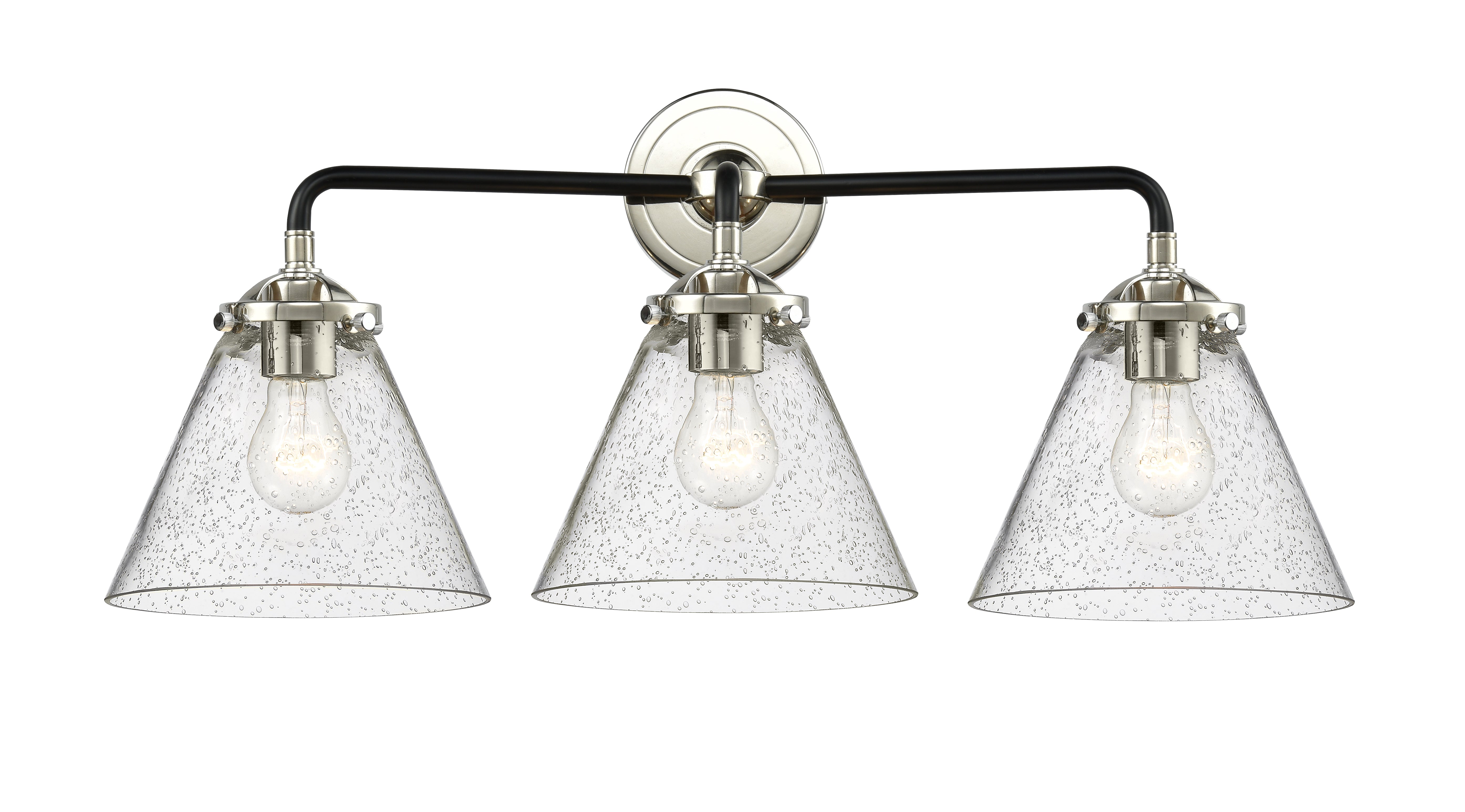 Nouveau Bath Vanity Light Glass Steel