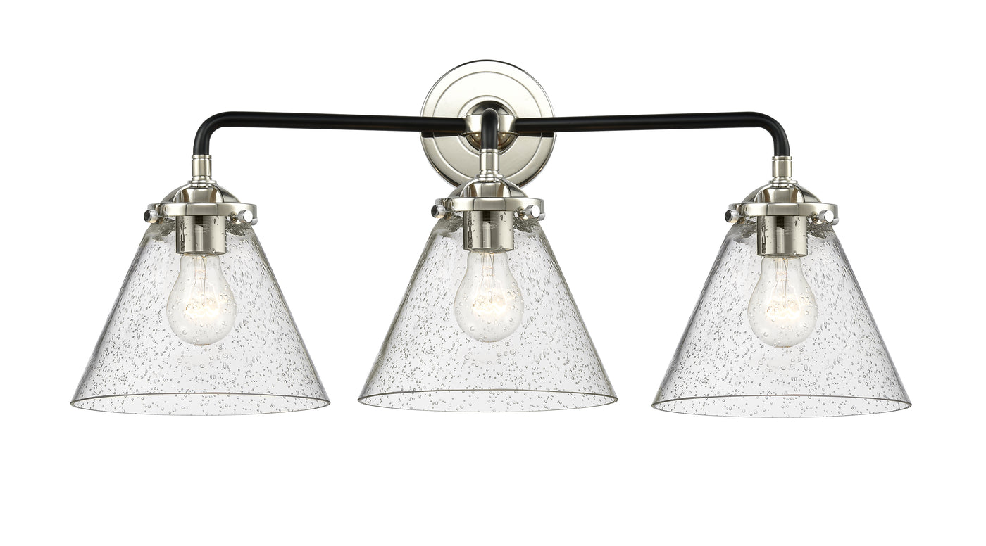 Nouveau Bath Vanity Light Cast Brass Glass