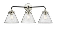 Nouveau Bath Vanity Light Cast Brass Glass