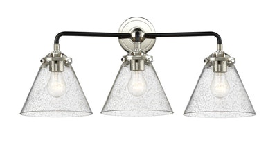 Nouveau Bath Vanity Light Cast Brass Glass