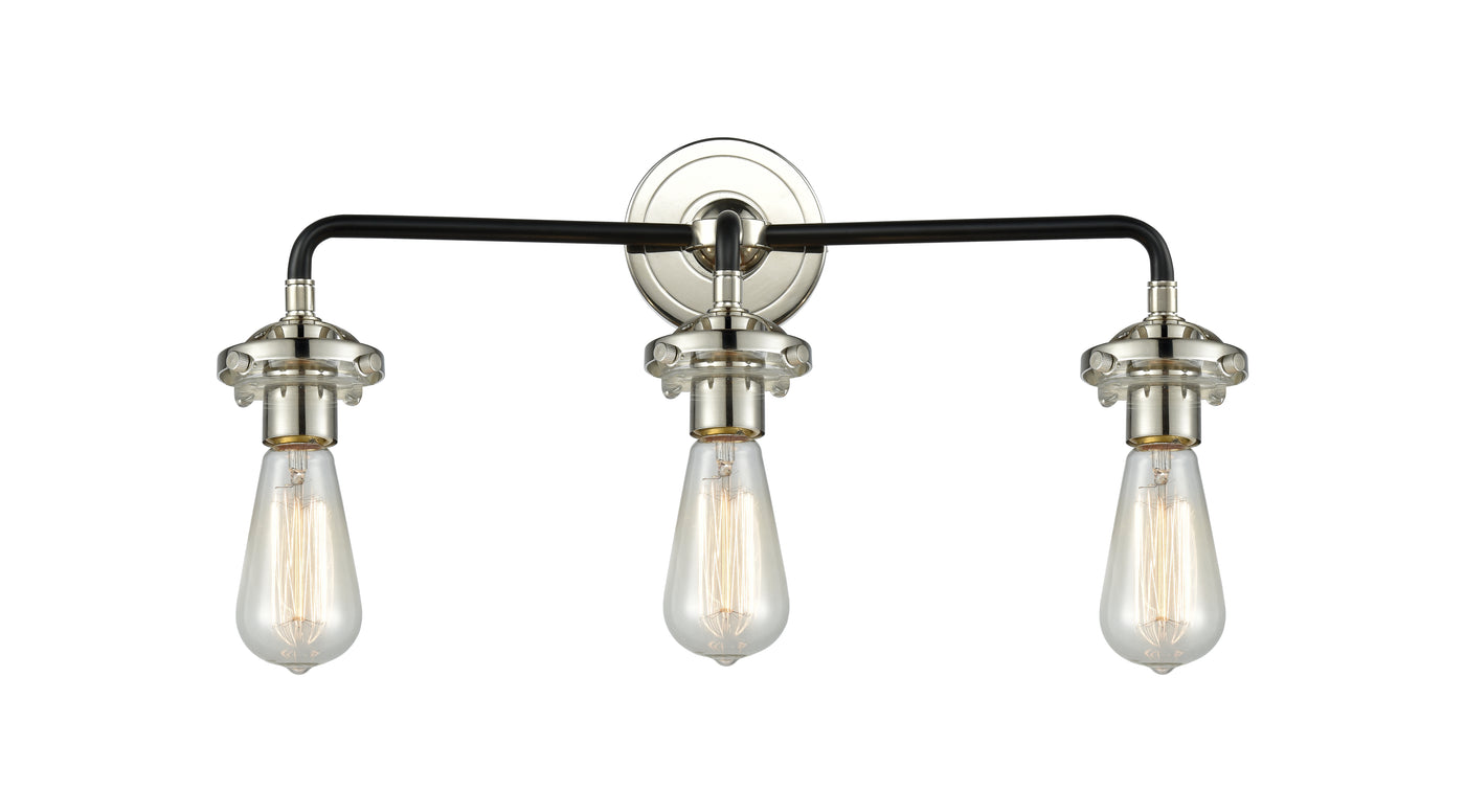 Nouveau Bath Vanity Light Cast Brass Glass