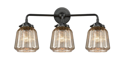 Nouveau Bath Vanity Light Cast Brass Glass