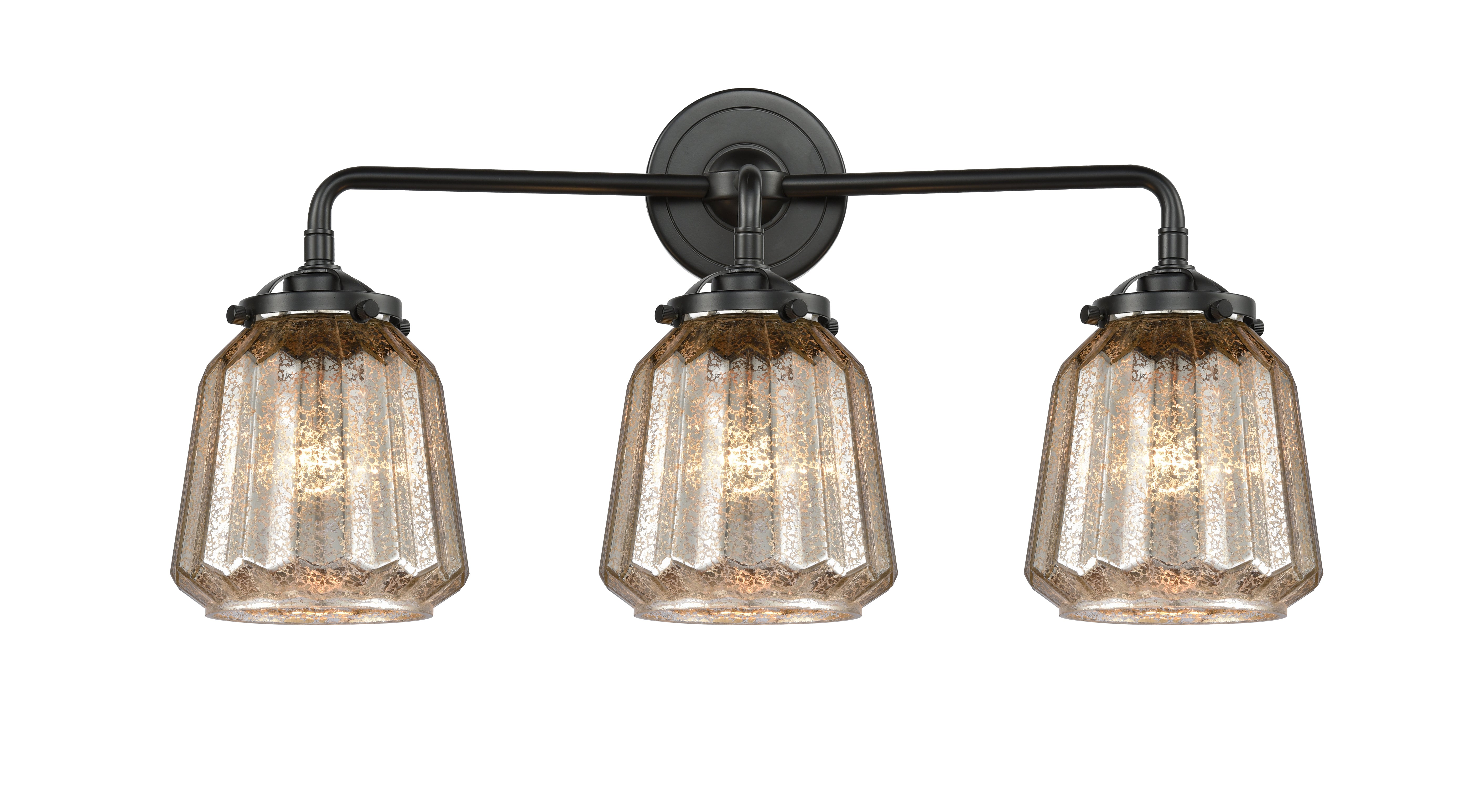 Nouveau Bath Vanity Light Cast Brass Glass