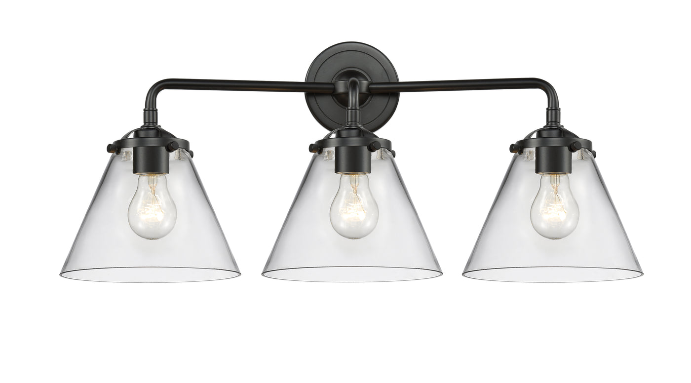 Nouveau Bath Vanity Light Cast Brass Glass