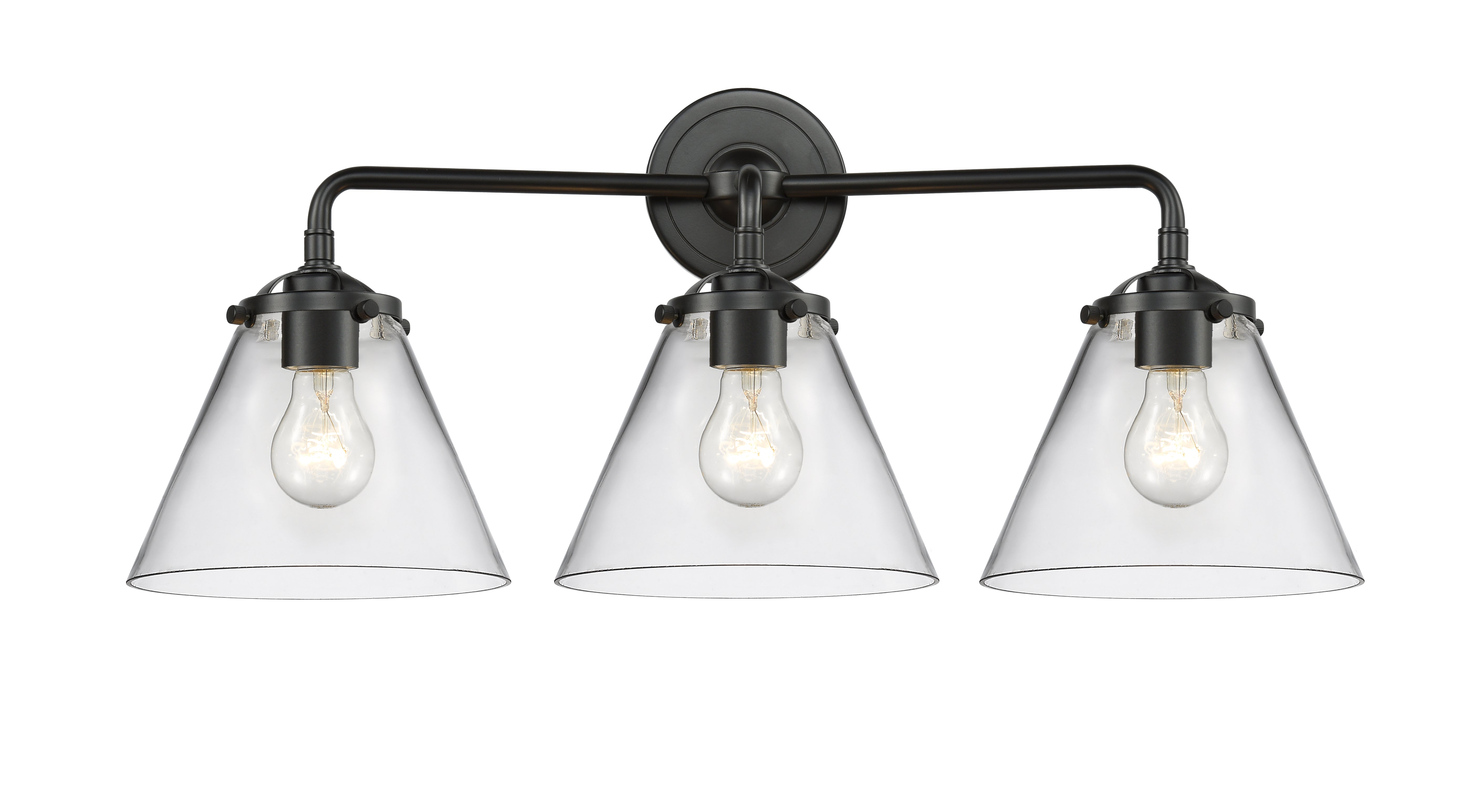Nouveau Bath Vanity Light Cast Brass Glass