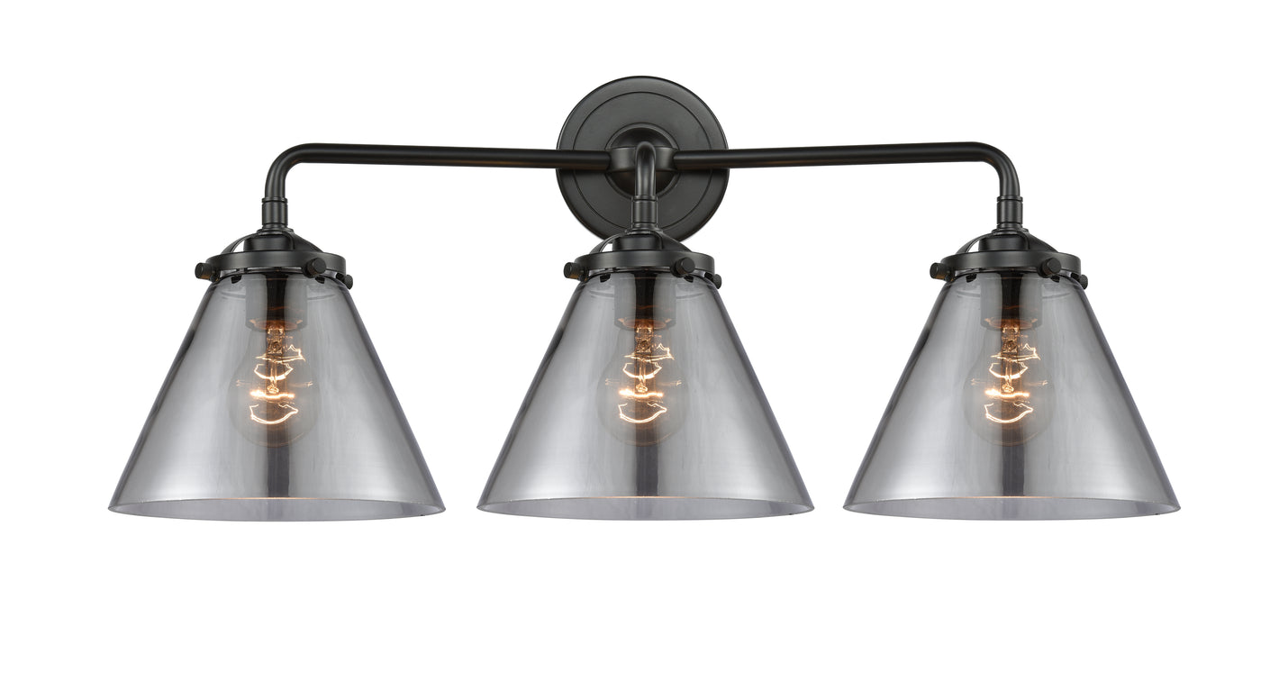 Nouveau Bath Vanity Light Cast Brass Glass