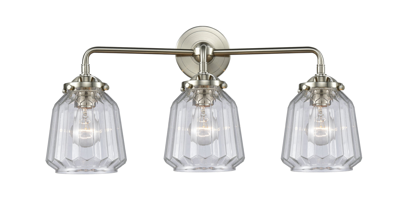 Nouveau Bath Vanity Light Cast Brass Glass