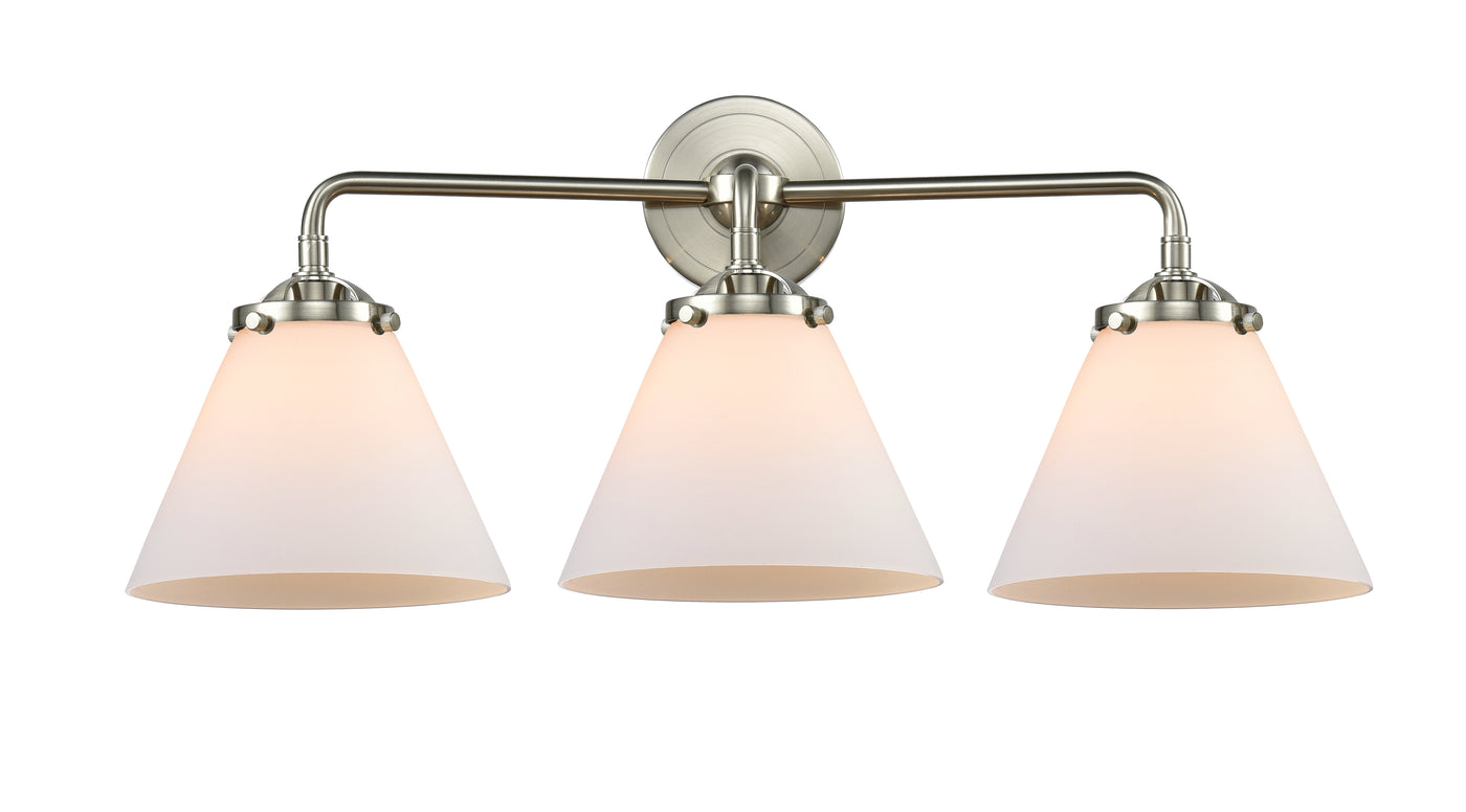 Nouveau Bath Vanity Light Cast Brass Glass