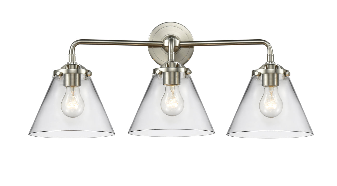 Nouveau Bath Vanity Light Glass Steel