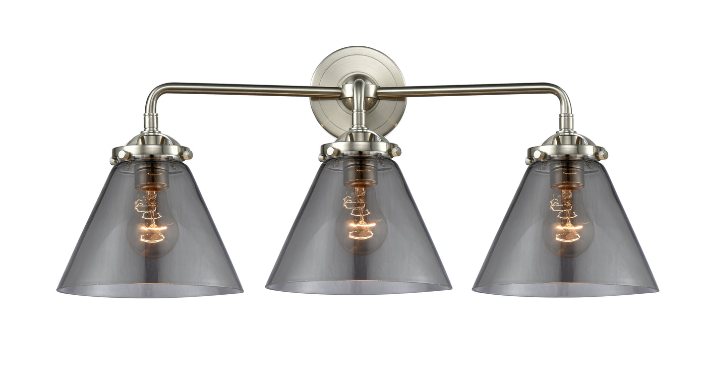 Nouveau Bath Vanity Light Cast Brass Glass