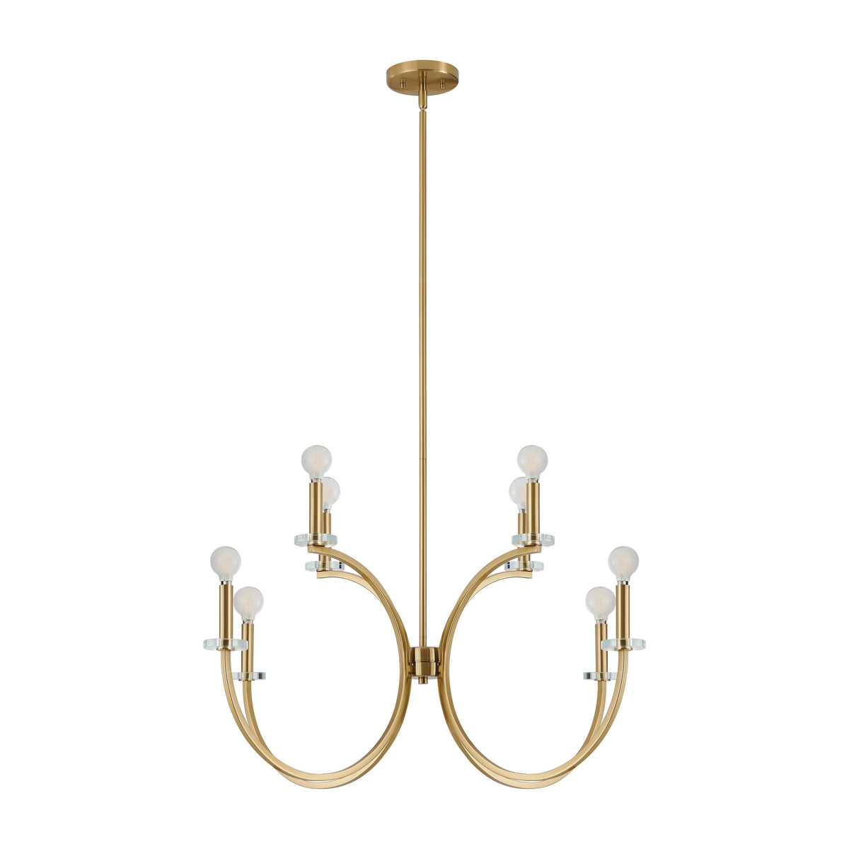 Florian 36-inch 8-light Brushed Gold and Clear Glass Chandelier