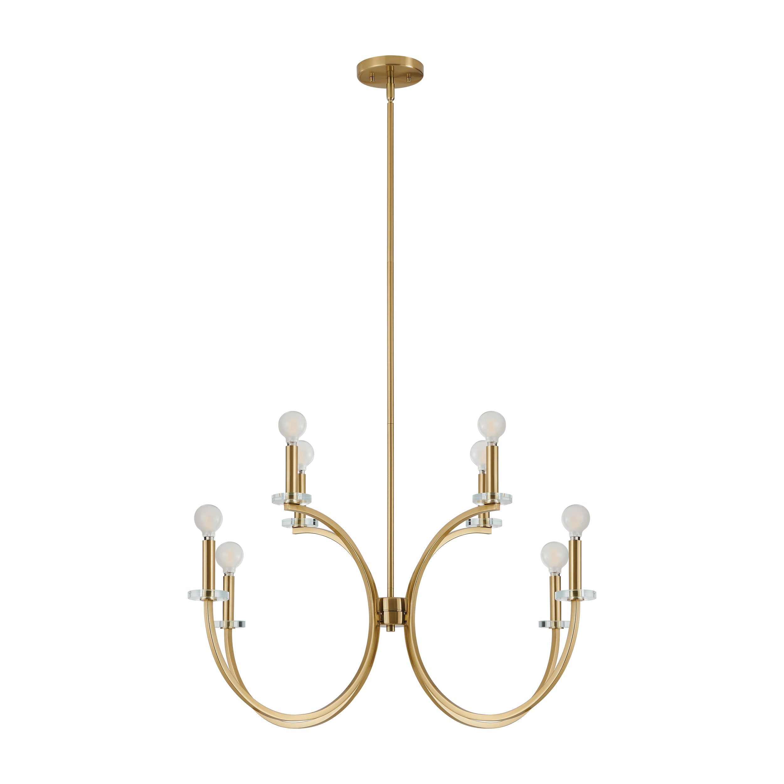 Florian 36-inch 8-light Brushed Gold and Clear Glass Chandelier