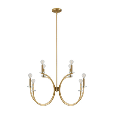 Florian 36-inch 8-light Brushed Gold and Clear Glass Chandelier