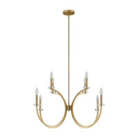 Florian 36-inch 8-light Brushed Gold and Clear Glass Chandelier