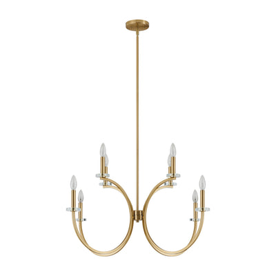 Florian 36-inch 8-light Brushed Gold and Clear Glass Chandelier
