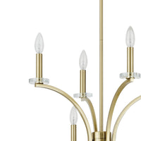 Florian 36-inch 8-light Brushed Gold and Clear Glass Chandelier