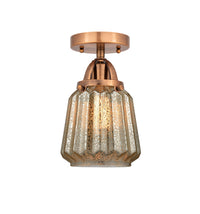 Nouveau Semi-Flush Mount Brushed Nickel Glass
