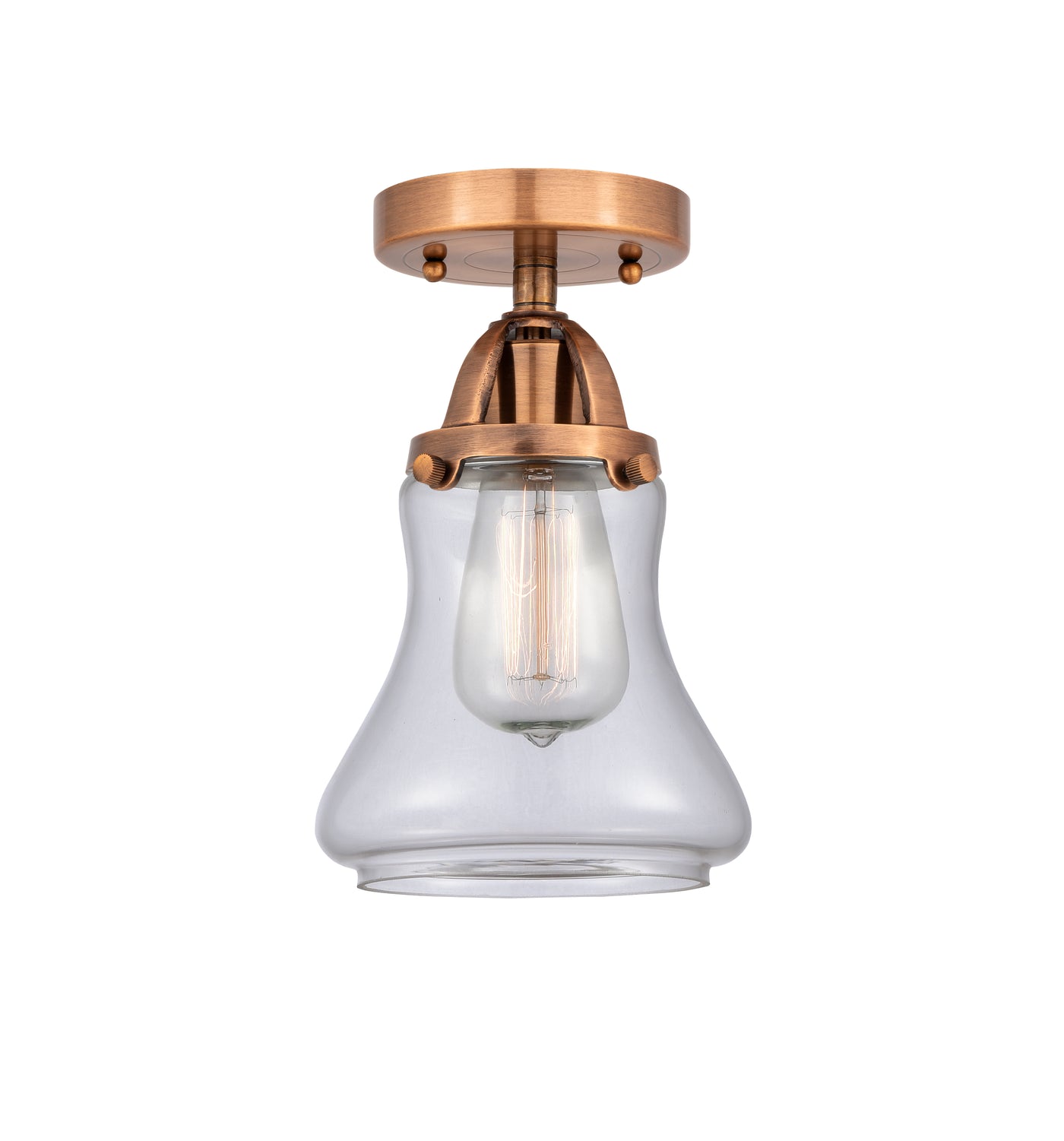 Nouveau Semi-Flush Brushed Nickel Cast Brass