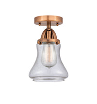 Nouveau Semi-Flush Brushed Nickel Cast Brass