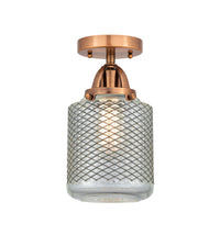 Nouveau Semi-Flush Mount Brushed Satin Nickel