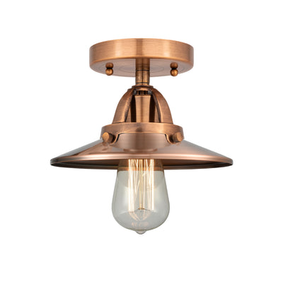 Railroad 8-Inch 1-Light Semi-Flush Mount 5.5-Inch High