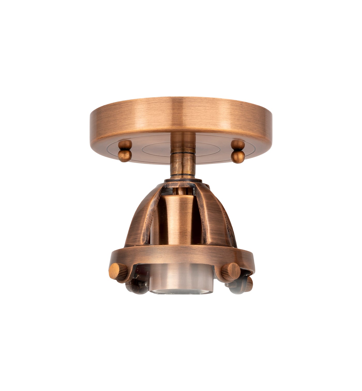Nouveau Semi-Flush Mount Brushed Nickel Glass