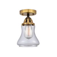 Nouveau Semi-Flush Brushed Nickel Cast Brass