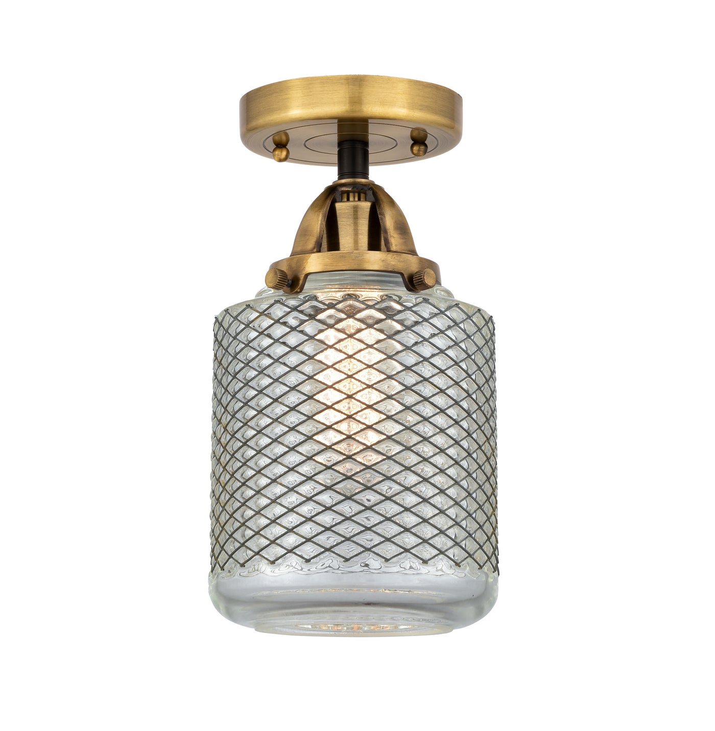 Nouveau Semi-Flush Mount Brushed Satin Nickel