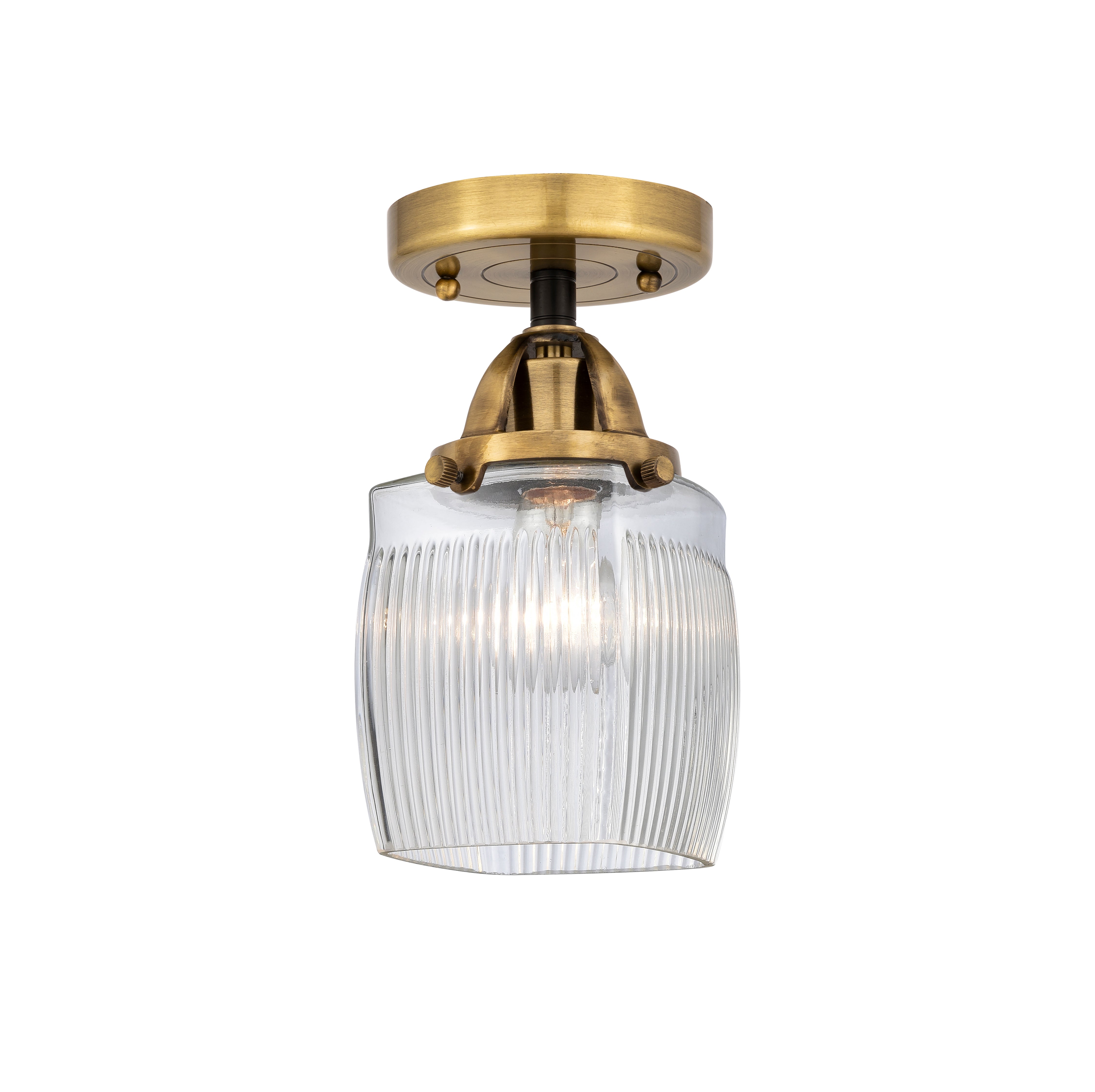 Nouveau Semi-Flush Mount 2 Lights Nickel