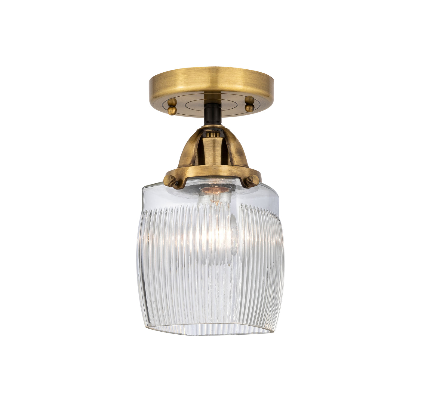 Nouveau Semi-Flush Mount Brushed Satin Nickel