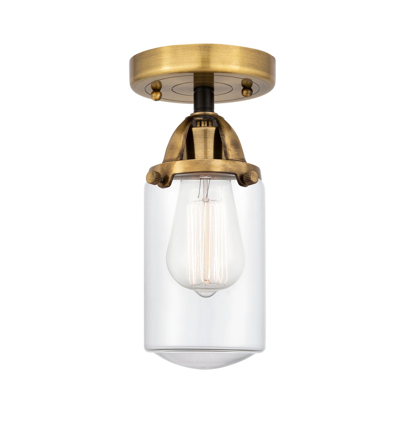Nouveau Semi-Flush Mount Brushed Satin Nickel