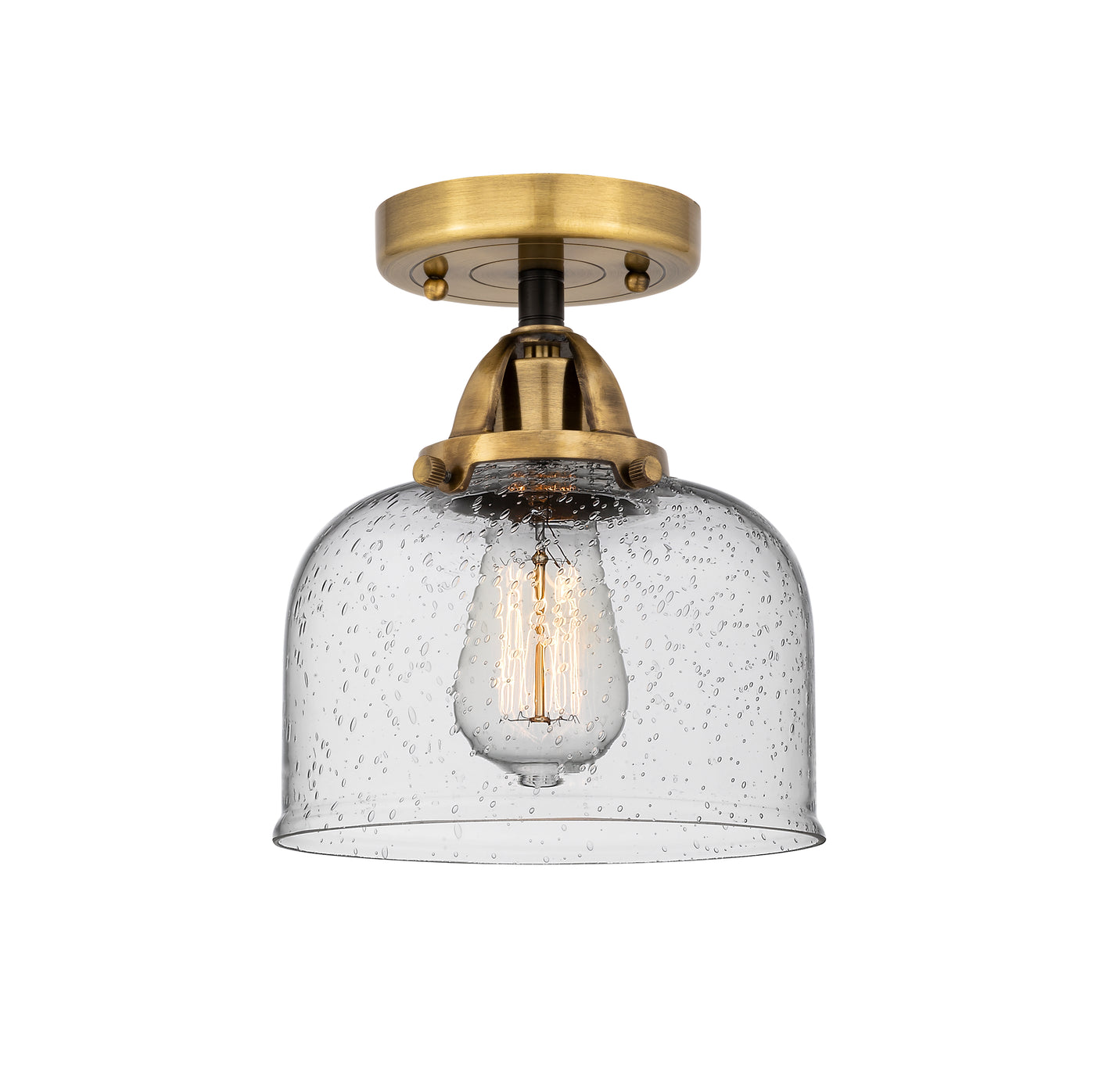 Nouveau Semi-Flush Mount Brushed Satin Nickel