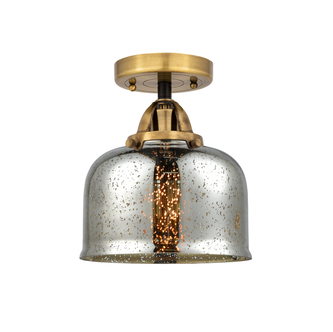 Nouveau Semi-Flush Mount Brushed Satin Nickel