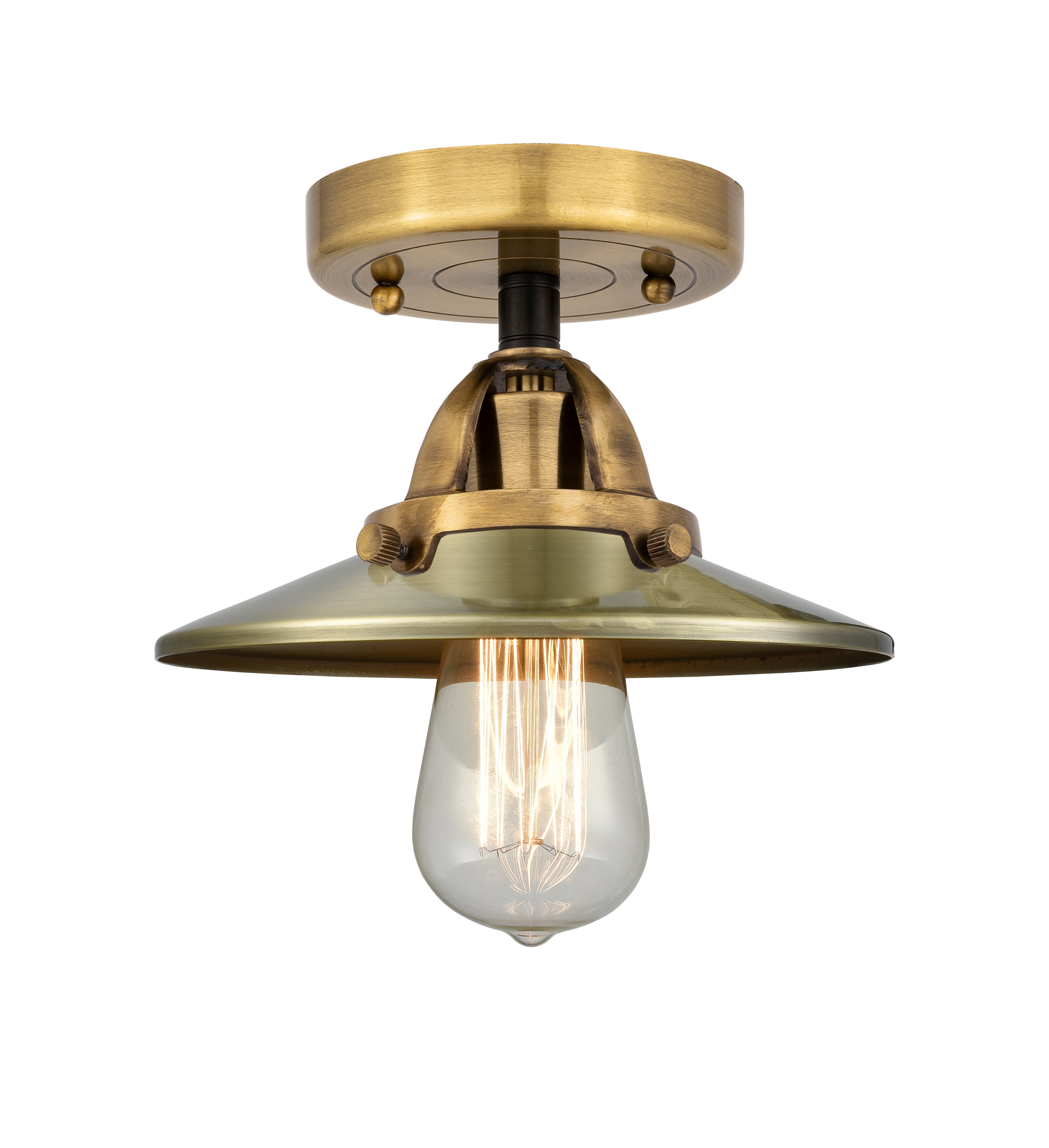 Nouveau Semi-Flush Mount 2 Cast Brass