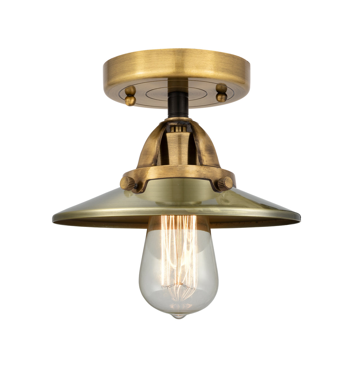 Railroad 8-Inch 1-Light Semi-Flush Mount with LED Bulb 5.5-Inch High