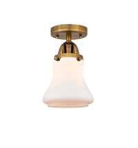 Nouveau Semi-Flush Brushed Nickel Cast Brass