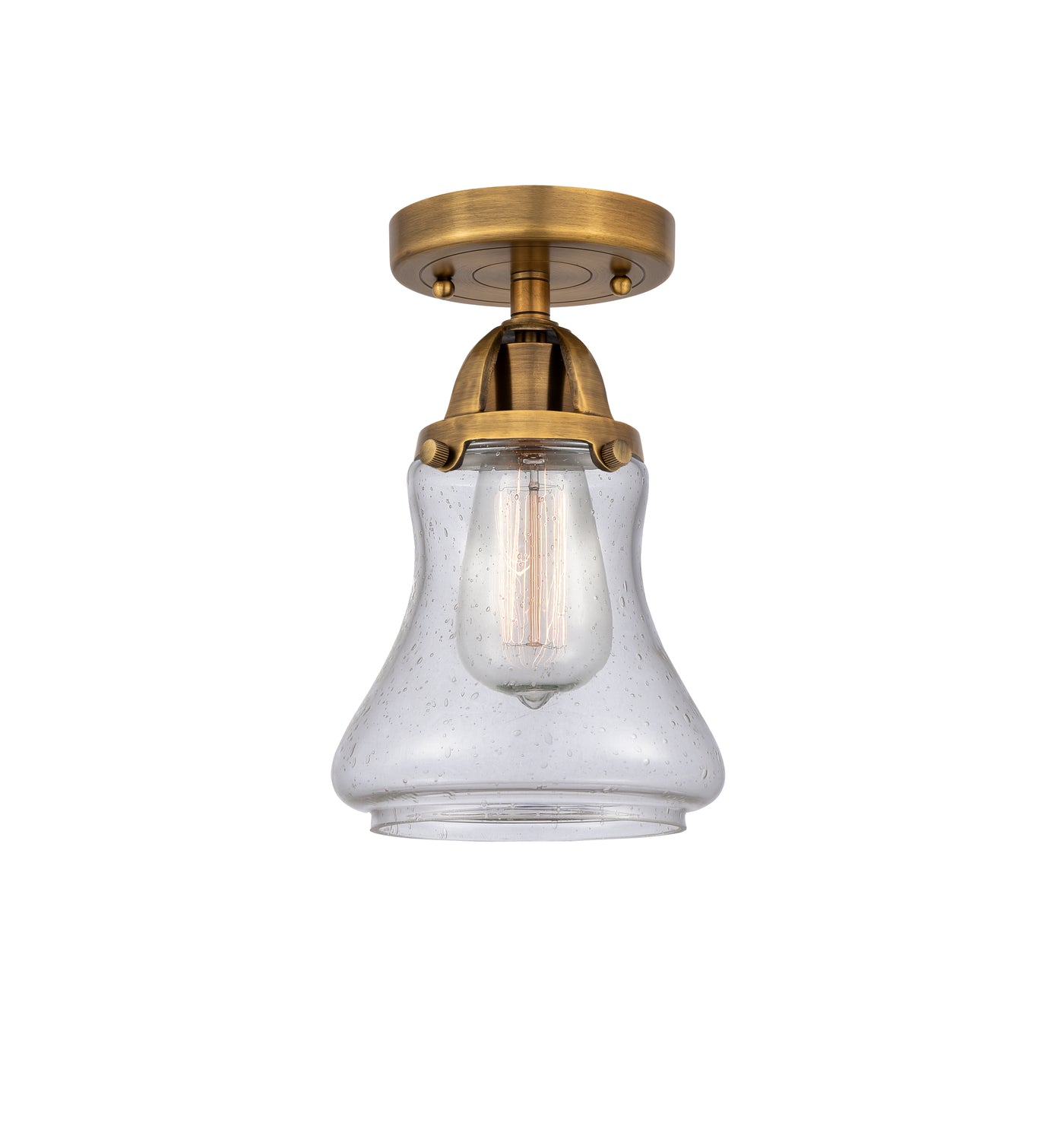 Nouveau Semi-Flush Brushed Nickel Cast Brass