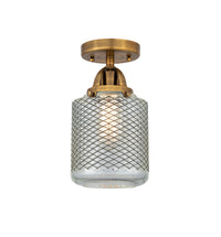 Nouveau Semi-Flush Mount Brushed Satin Nickel