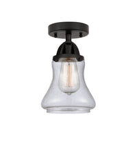 Nouveau Semi-Flush Brushed Nickel Cast Brass