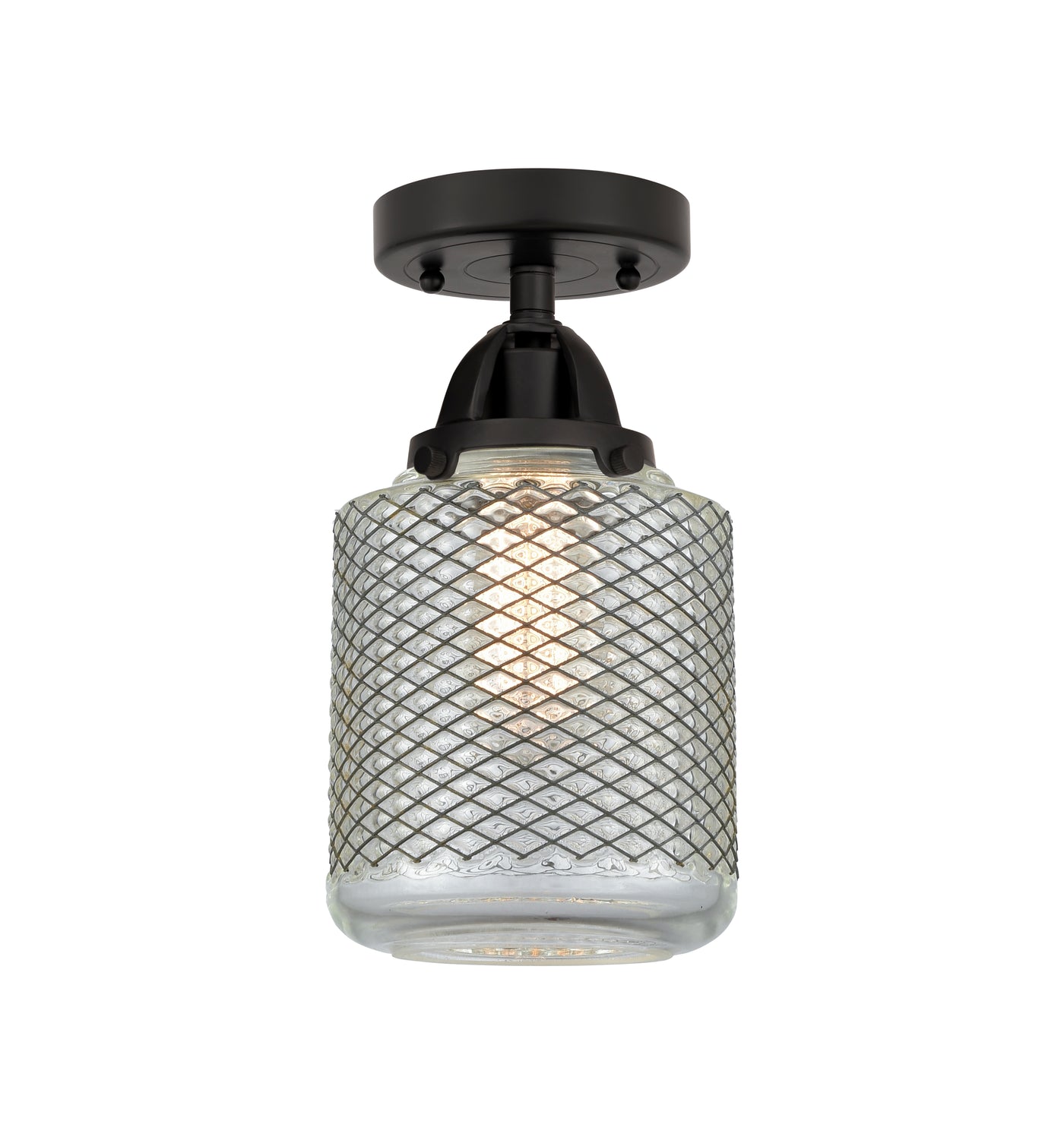 Nouveau Semi-Flush Mount Brushed Satin Nickel