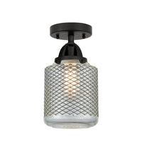 Nouveau Semi-Flush Mount Brushed Satin Nickel