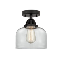 Nouveau Semi-Flush Mount Brushed Satin Nickel