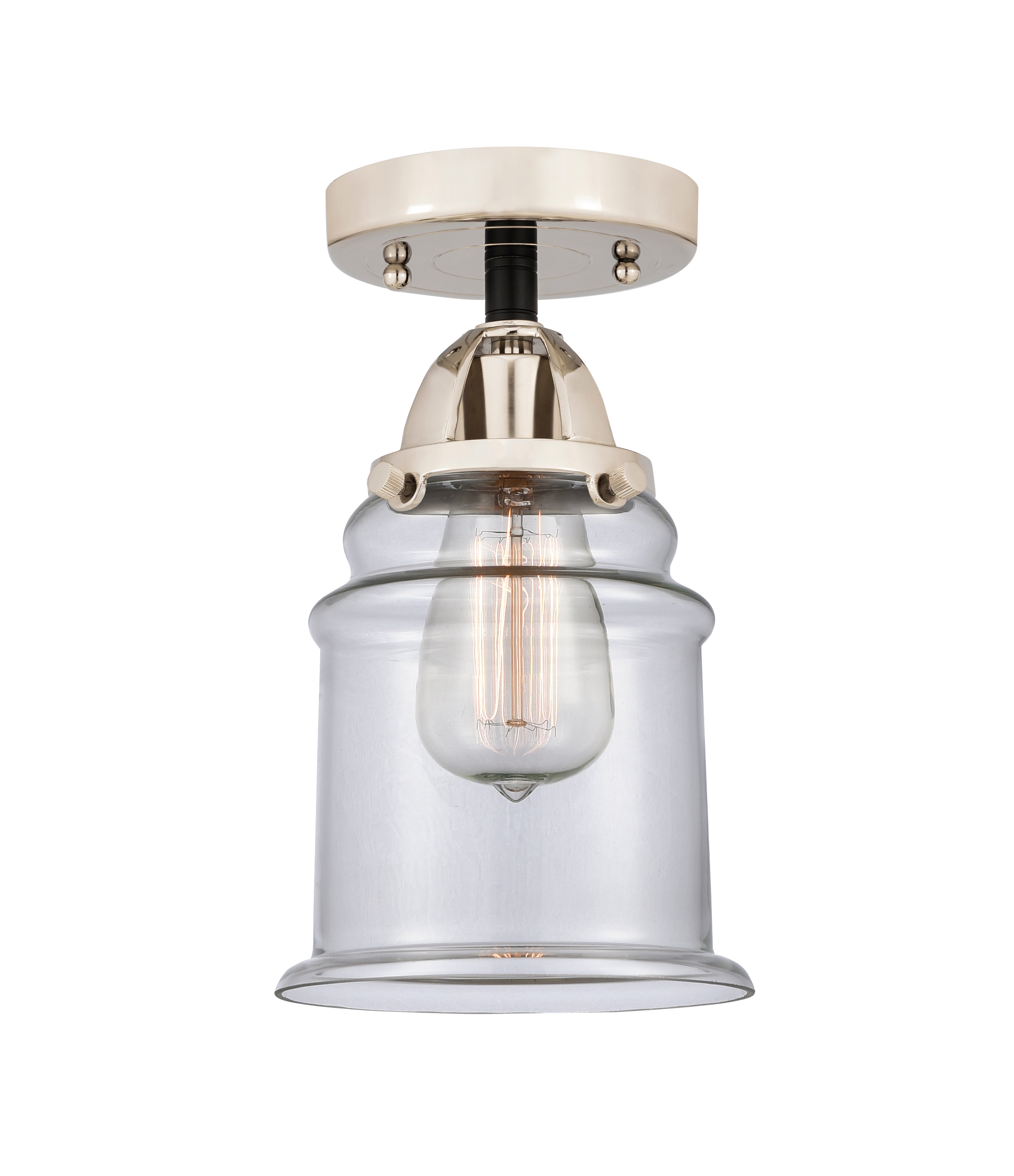 Nouveau Semi-Flush Mount Brushed Satin Nickel