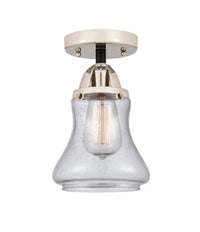Nouveau Semi-Flush Brushed Nickel Cast Brass